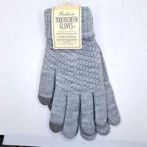 Gray touch screen acrylic winter gloves